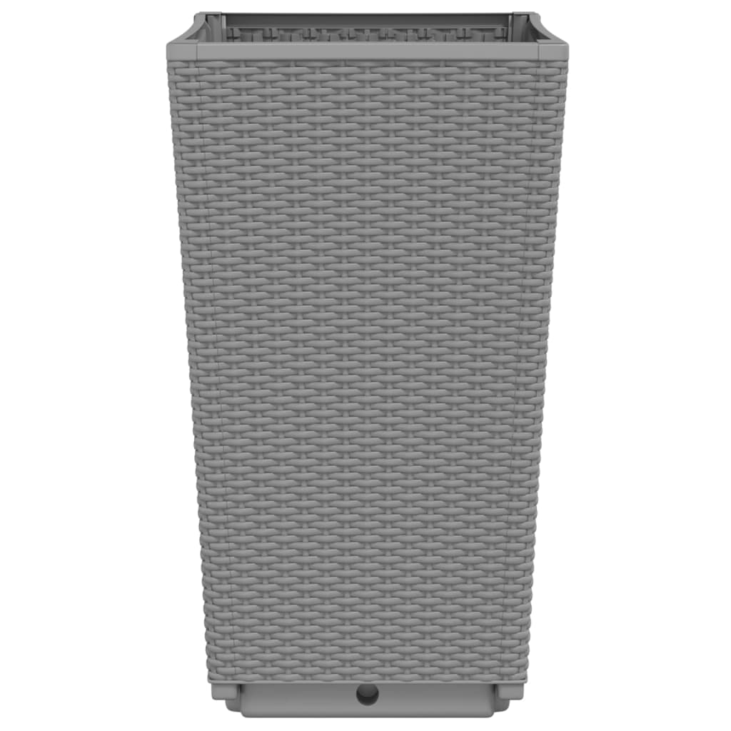 Garden Planters 2 pcs Light Grey 32.5x32.5x57 cm PP