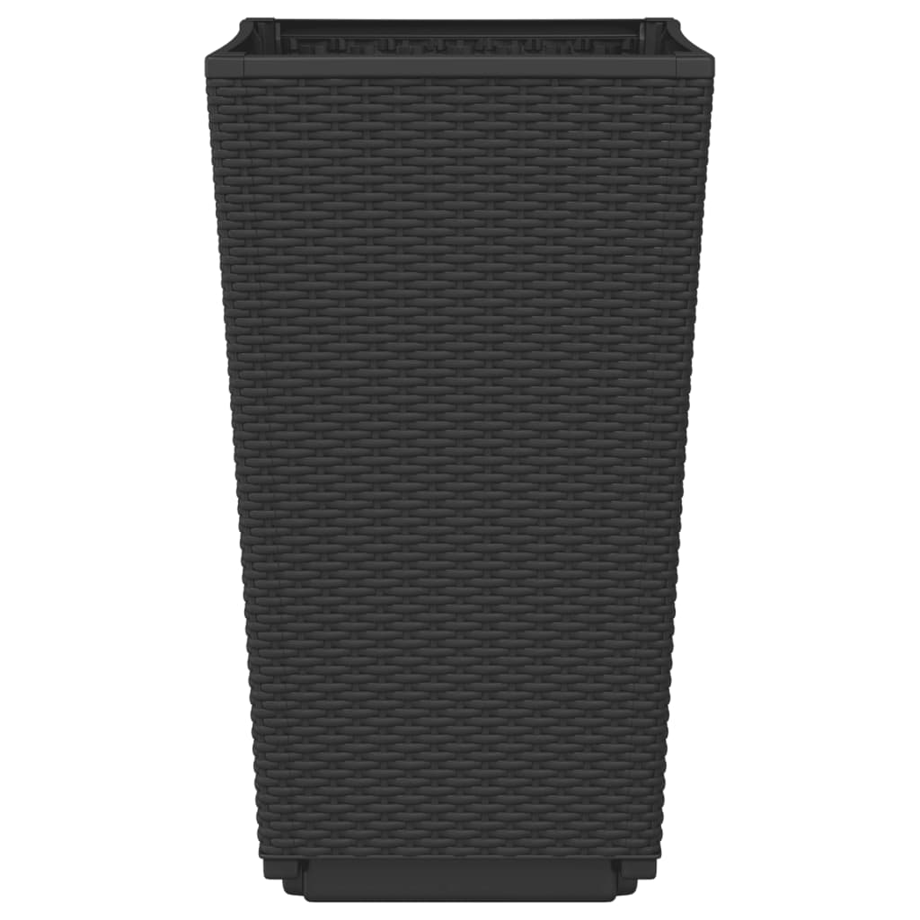 Garden Planters 2 pcs Black 32.5x32.5x57 cm PP