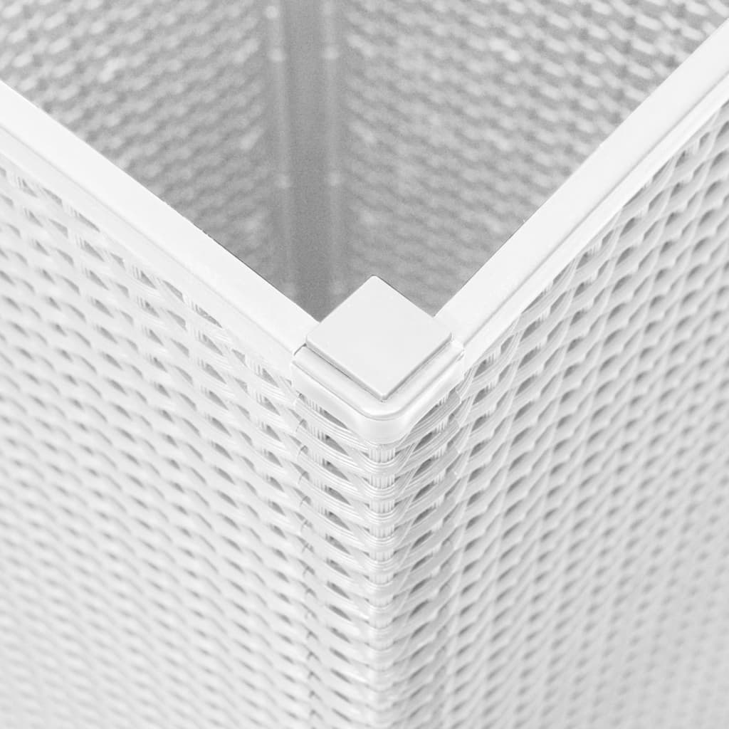 Garden Planters 2 pcs White 32.5x32.5x57 cm PP