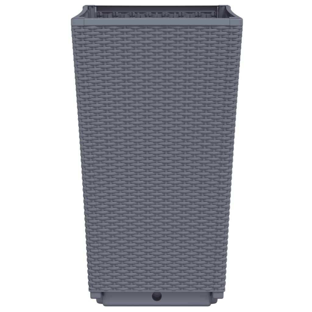 Garden Planters 4 pcs Blue Grey 32.5x32.5x57 cm PP