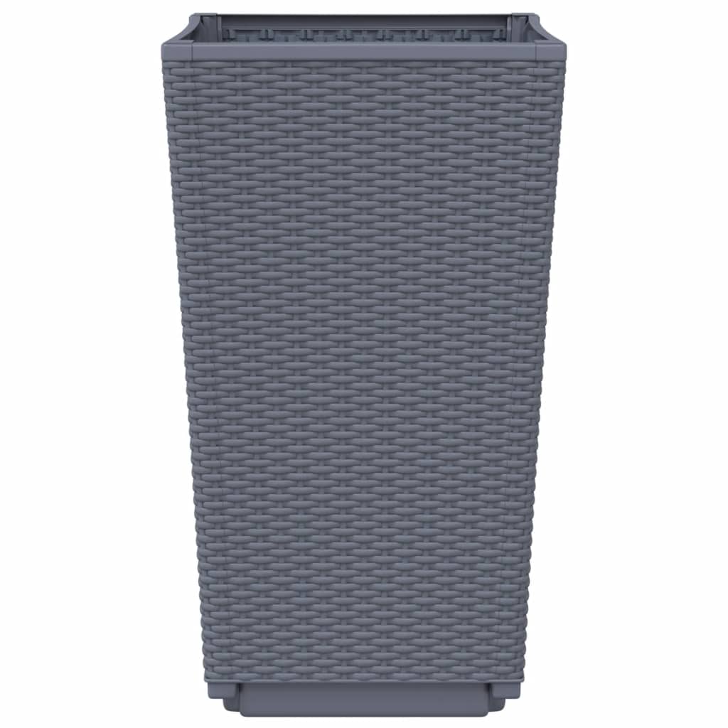 Garden Planters 4 pcs Blue Grey 32.5x32.5x57 cm PP