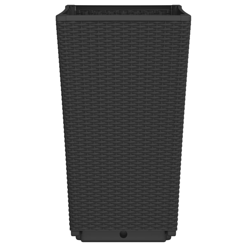 Garden Planters 4 pcs Black 32.5x32.5x57 cm PP