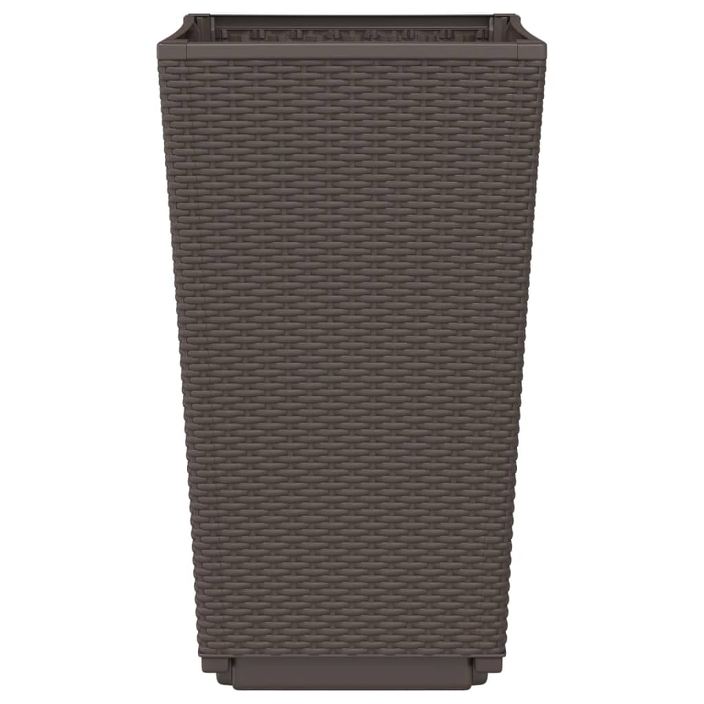 Garden Planters 4 pcs Brown 32.5x32.5x57 cm PP