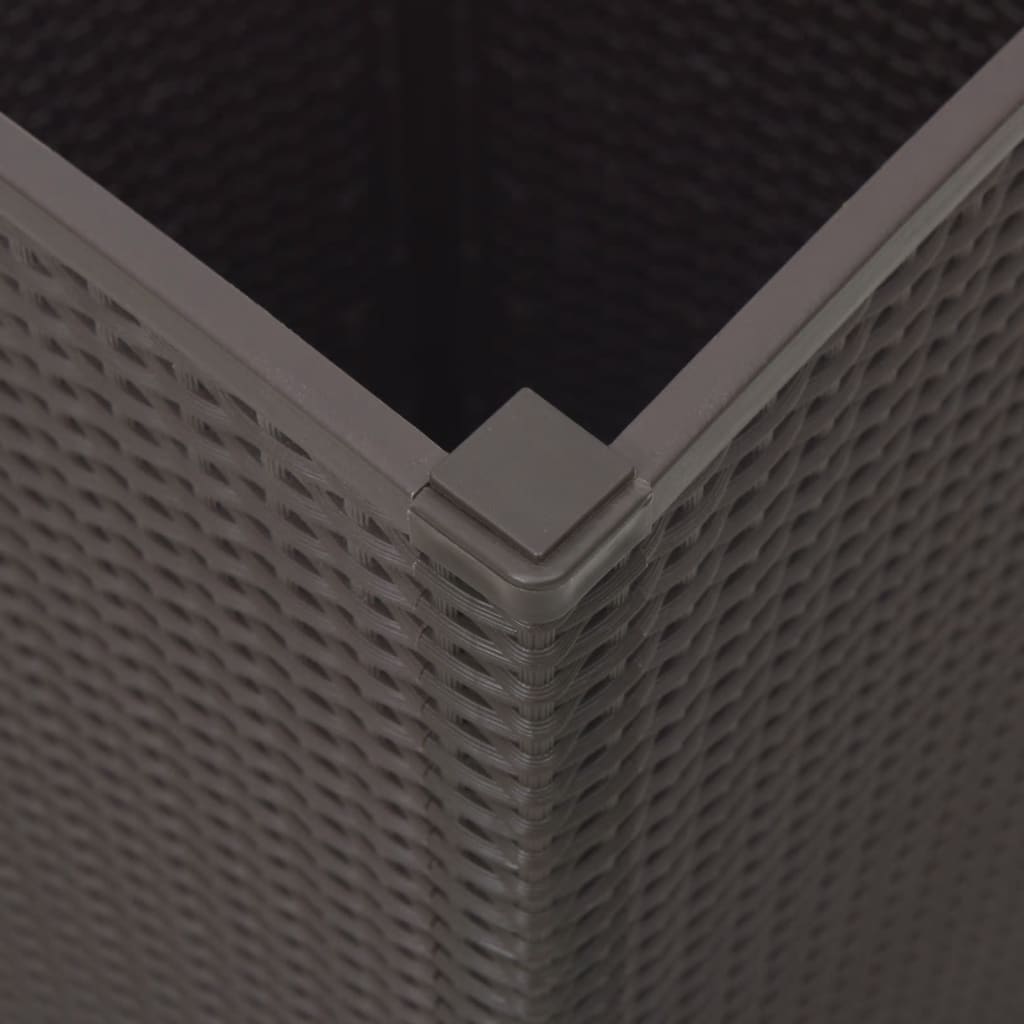 Garden Planters 4 pcs Brown 32.5x32.5x57 cm PP