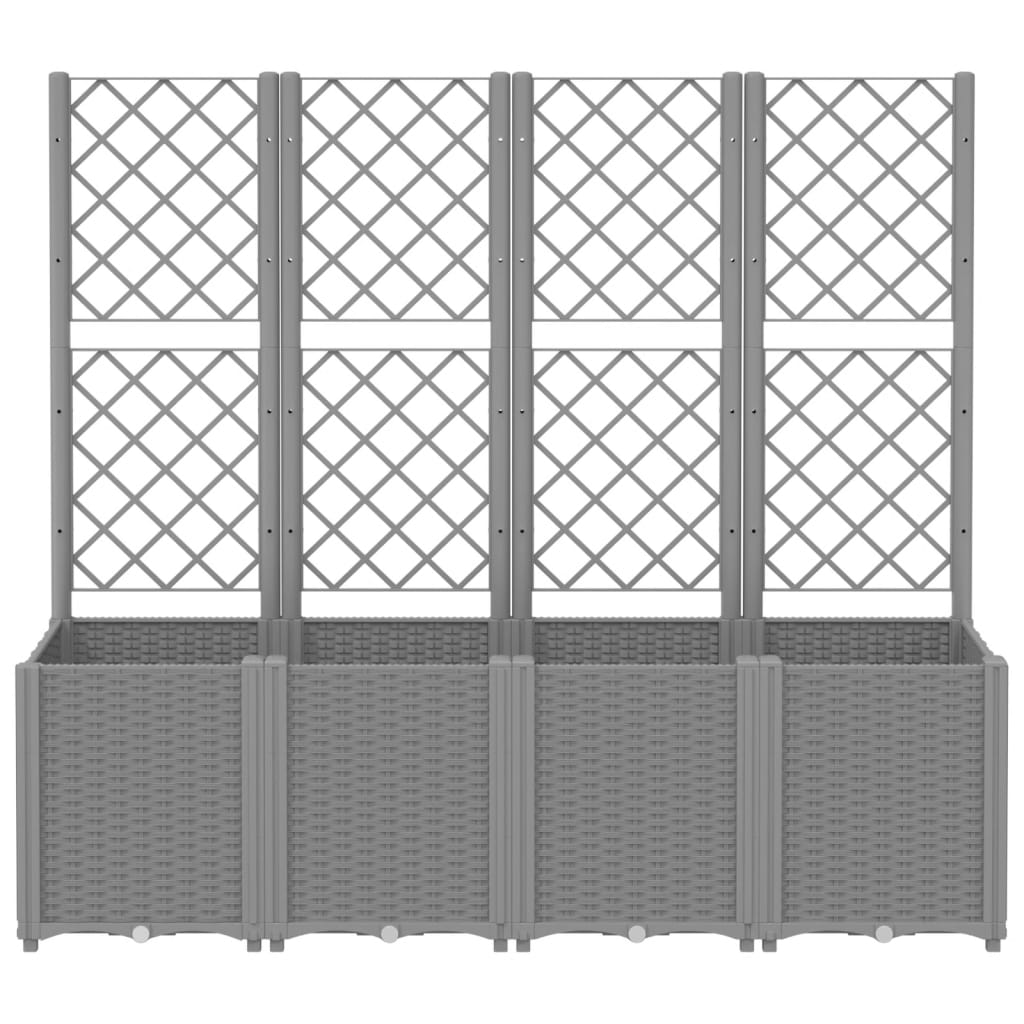 Garden Planter with Trellis Light Grey 160x40x140 cm PP