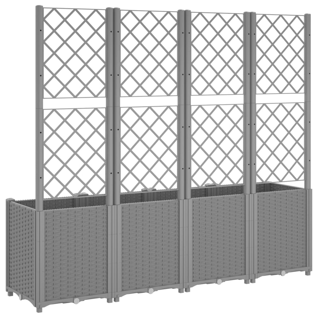 Garden Planter with Trellis Light Grey 160x40x140 cm PP