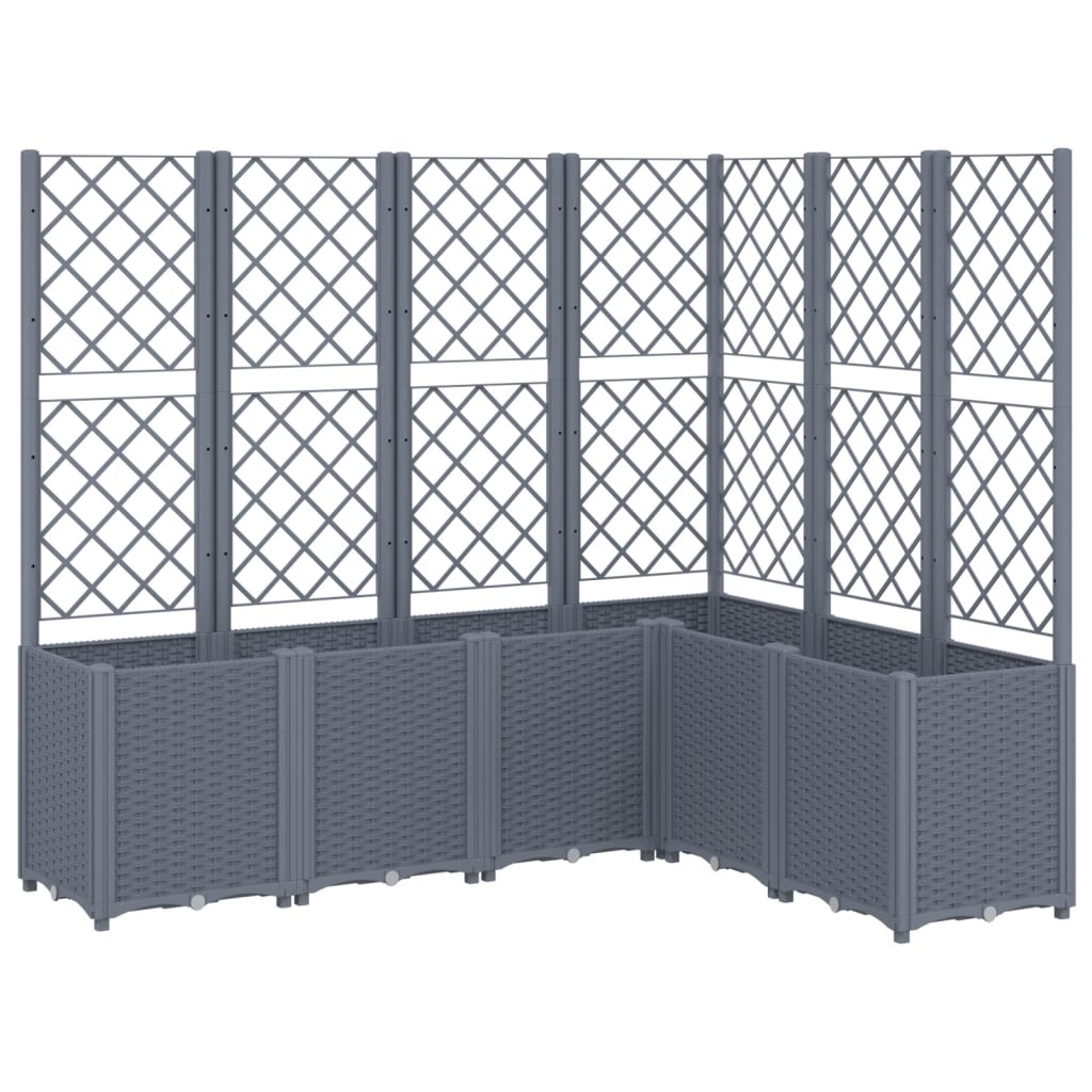 Garden Planter with Trellis Blue Grey 160x120x140 cm PP