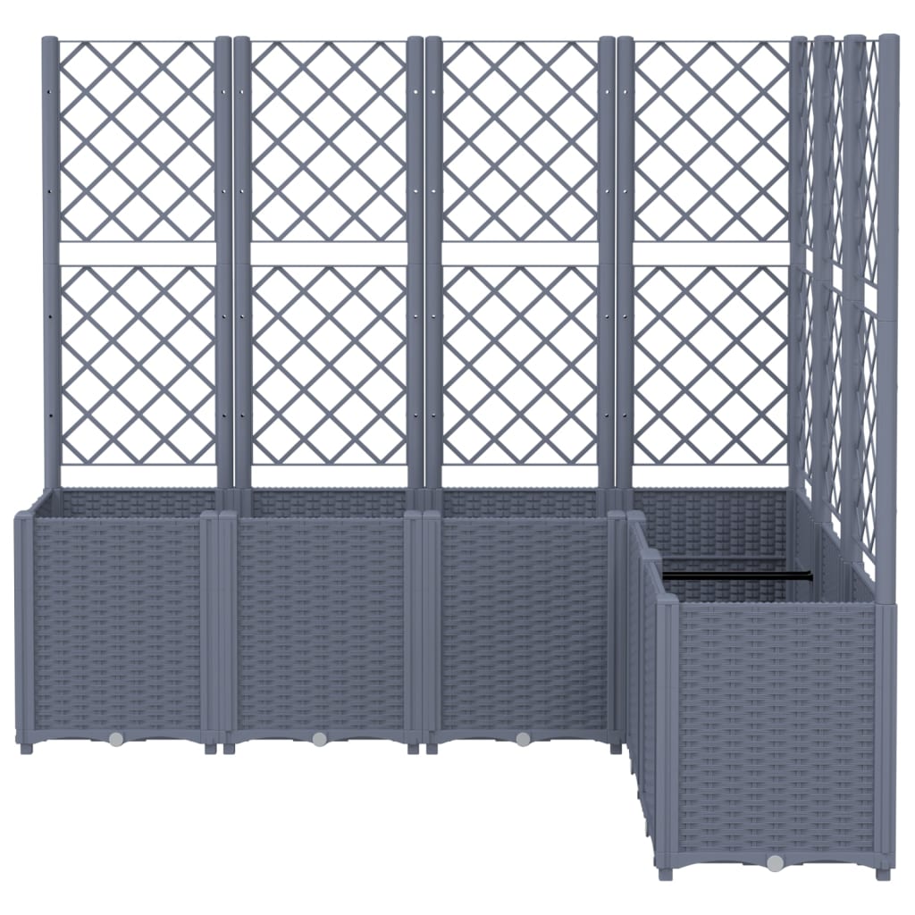 Garden Planter with Trellis Blue Grey 160x120x140 cm PP