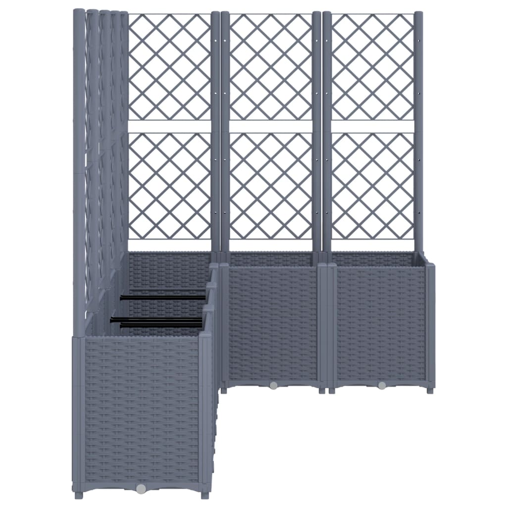 Garden Planter with Trellis Blue Grey 160x120x140 cm PP