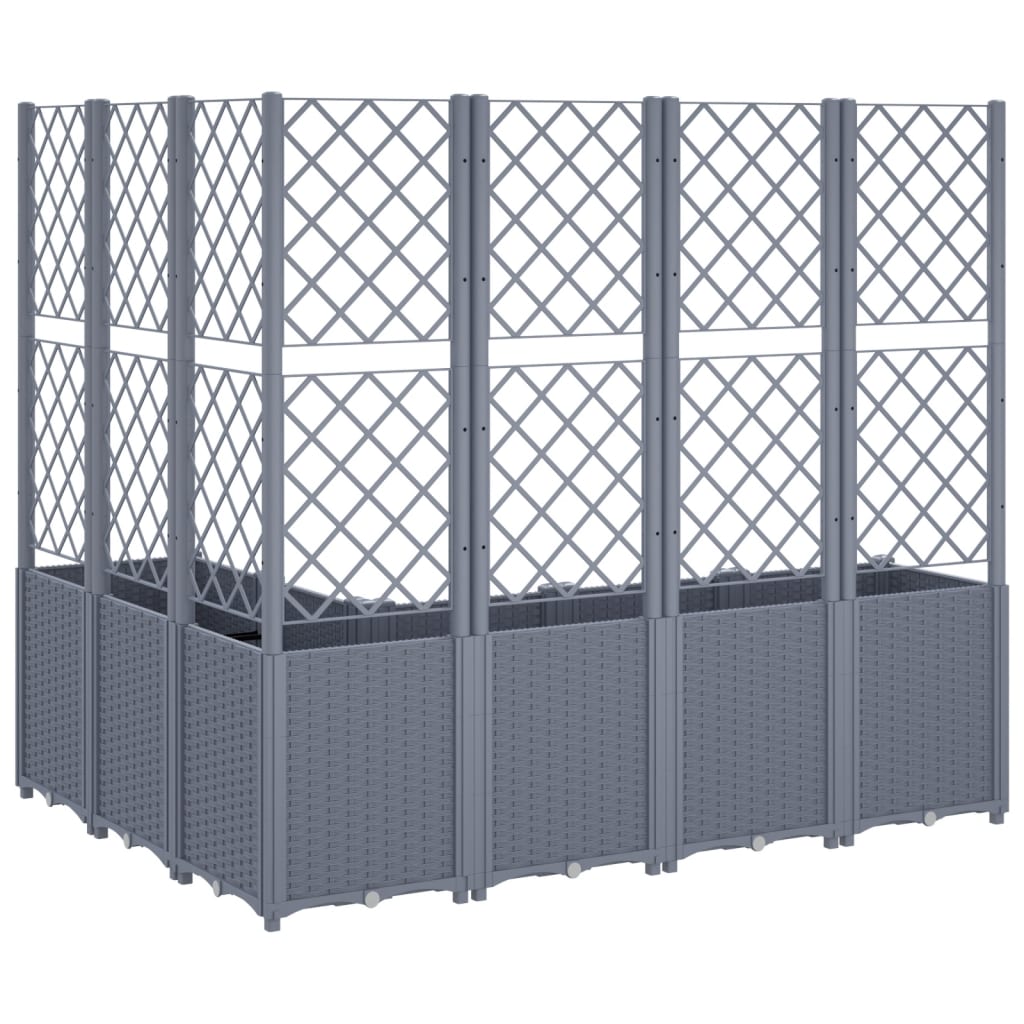 Garden Planter with Trellis Blue Grey 160x120x140 cm PP