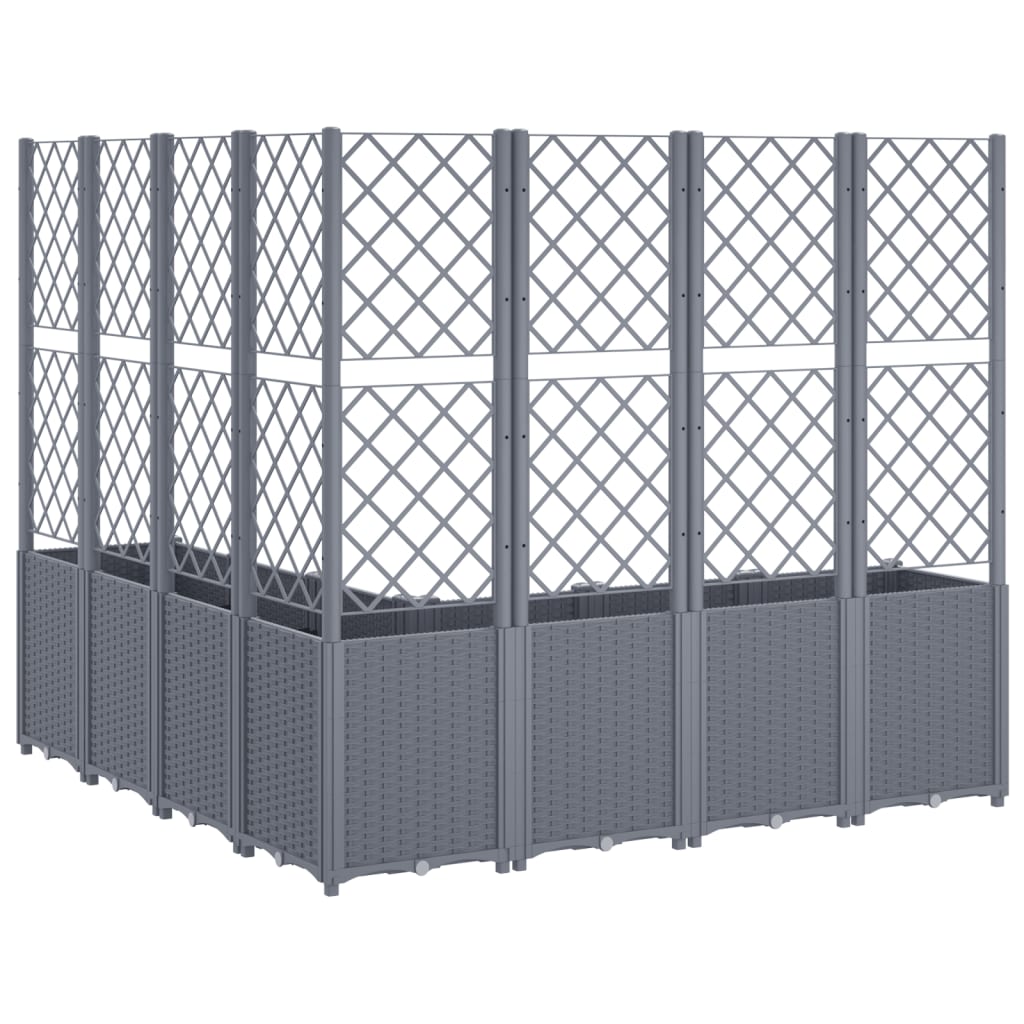 Garden Planter with Trellis Blue Grey 160x160x140 cm PP