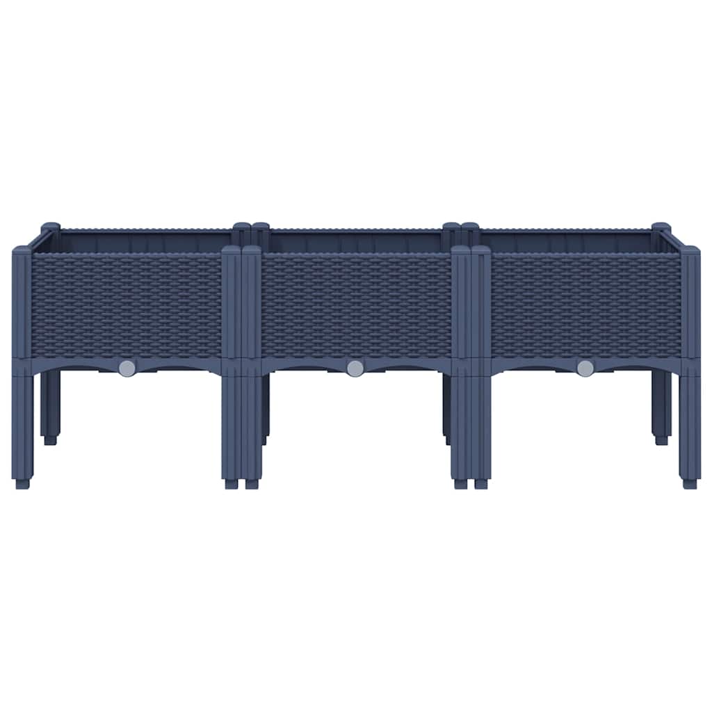 Garden Planter with Legs Blue Grey 120x40x42 cm PP