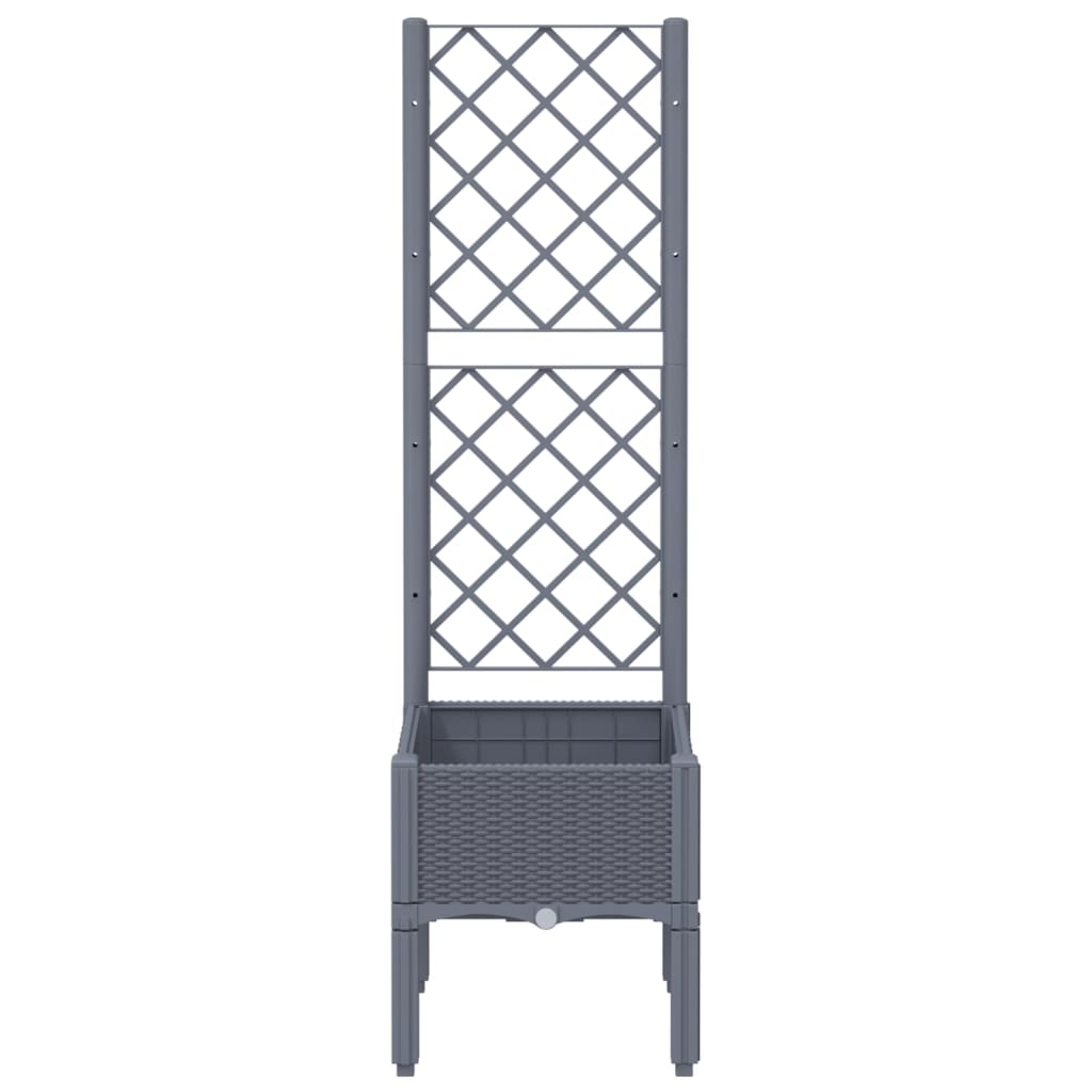 Garden Planter with Trellis Blue Grey 40x40x142 cm PP