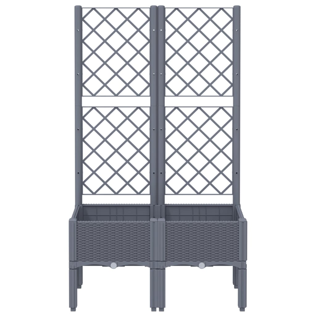 Garden Planter with Trellis Blue Grey 80x40x142 cm PP