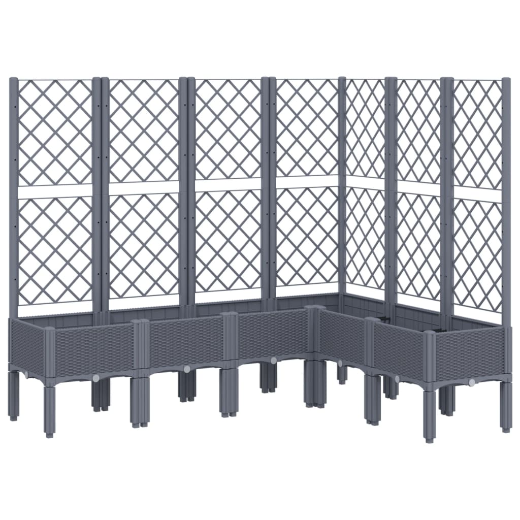 Garden Planter with Trellis Blue Grey 160x120x142 cm PP