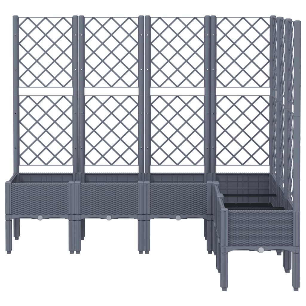 Garden Planter with Trellis Blue Grey 160x120x142 cm PP