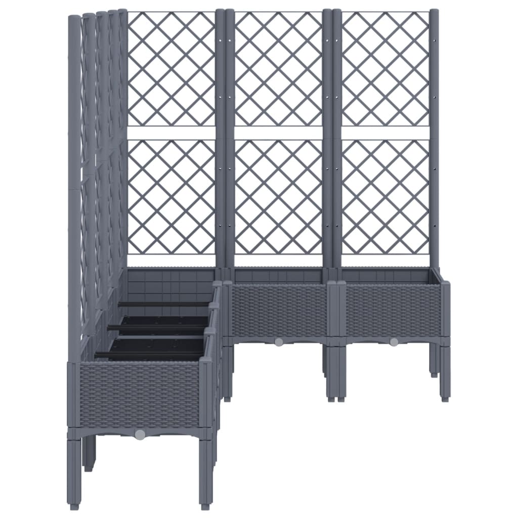 Garden Planter with Trellis Blue Grey 160x120x142 cm PP