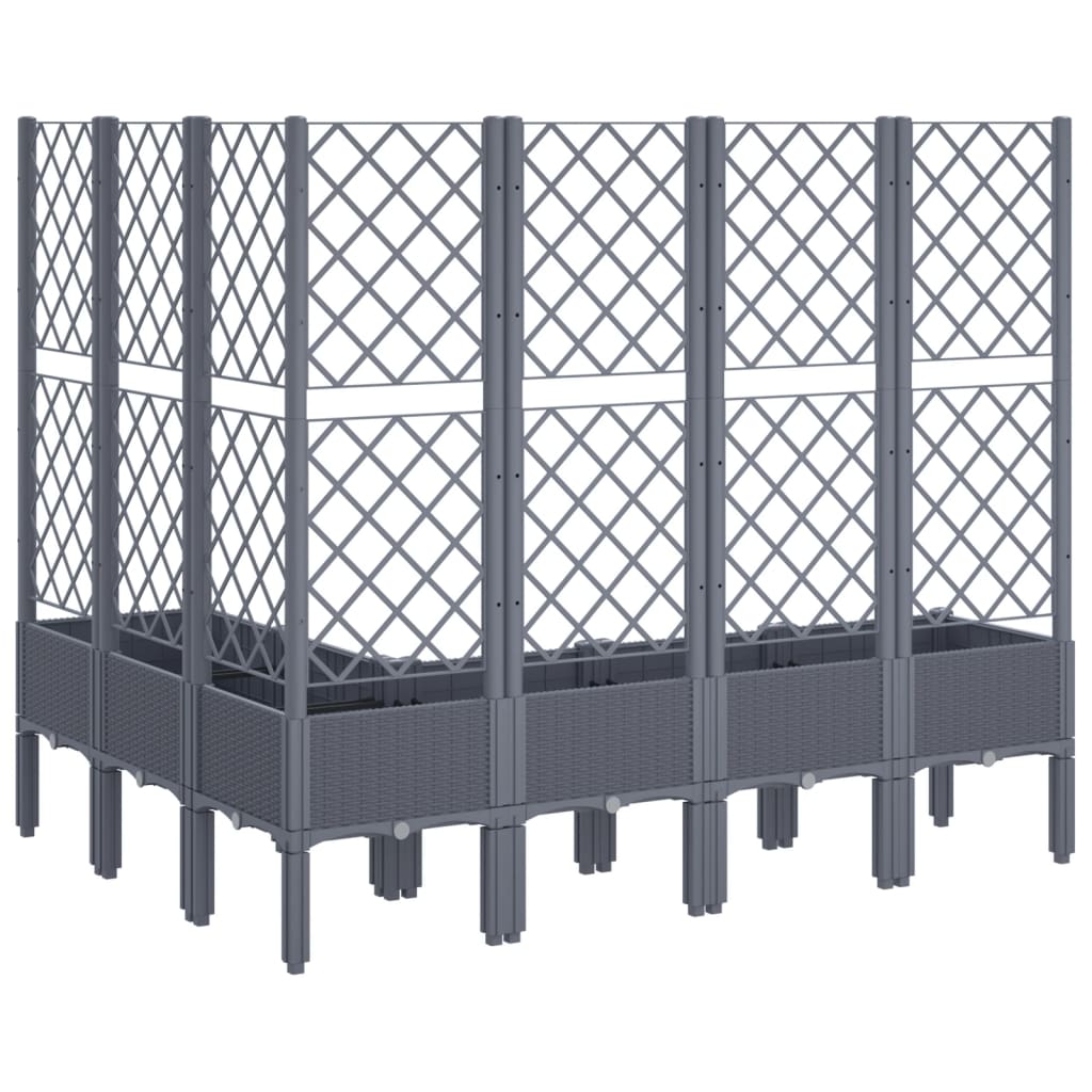 Garden Planter with Trellis Blue Grey 160x120x142 cm PP