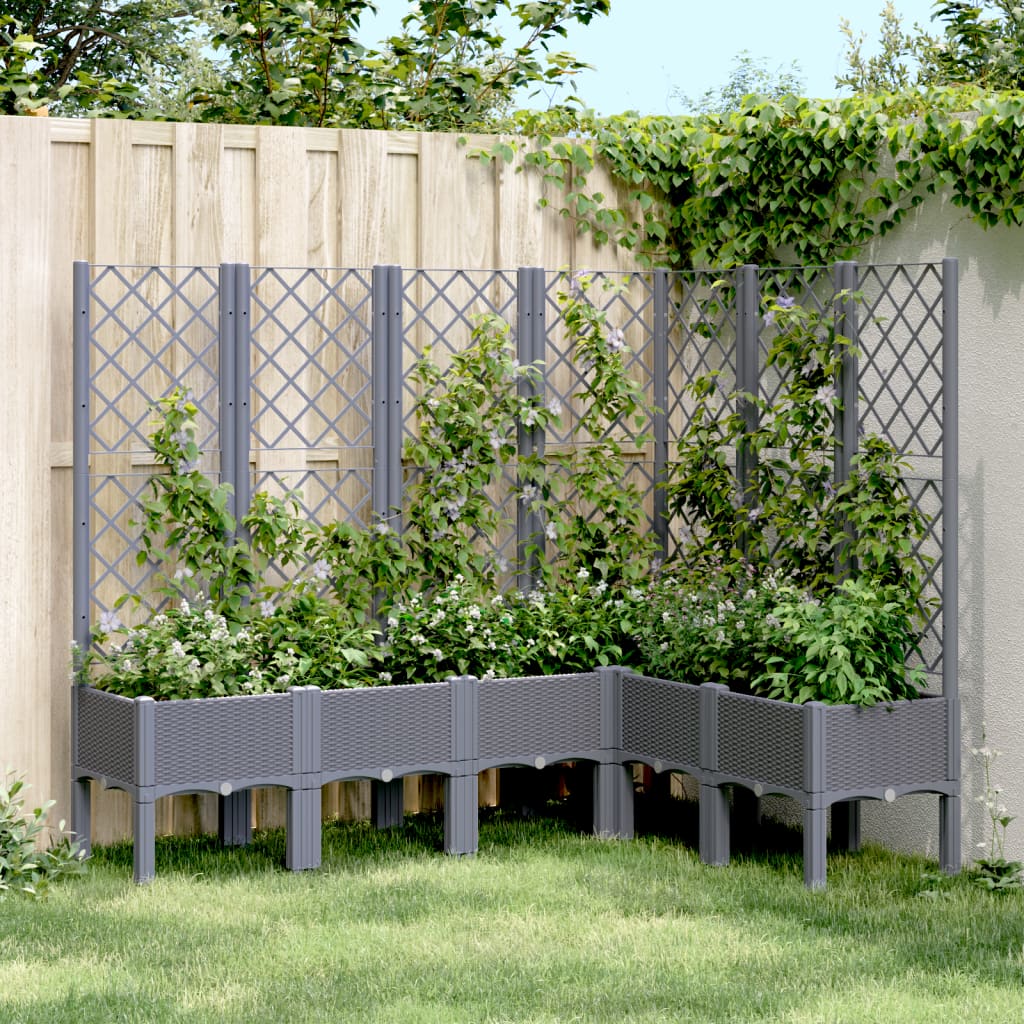 Garden Planter with Trellis Blue Grey 160x120x142 cm PP