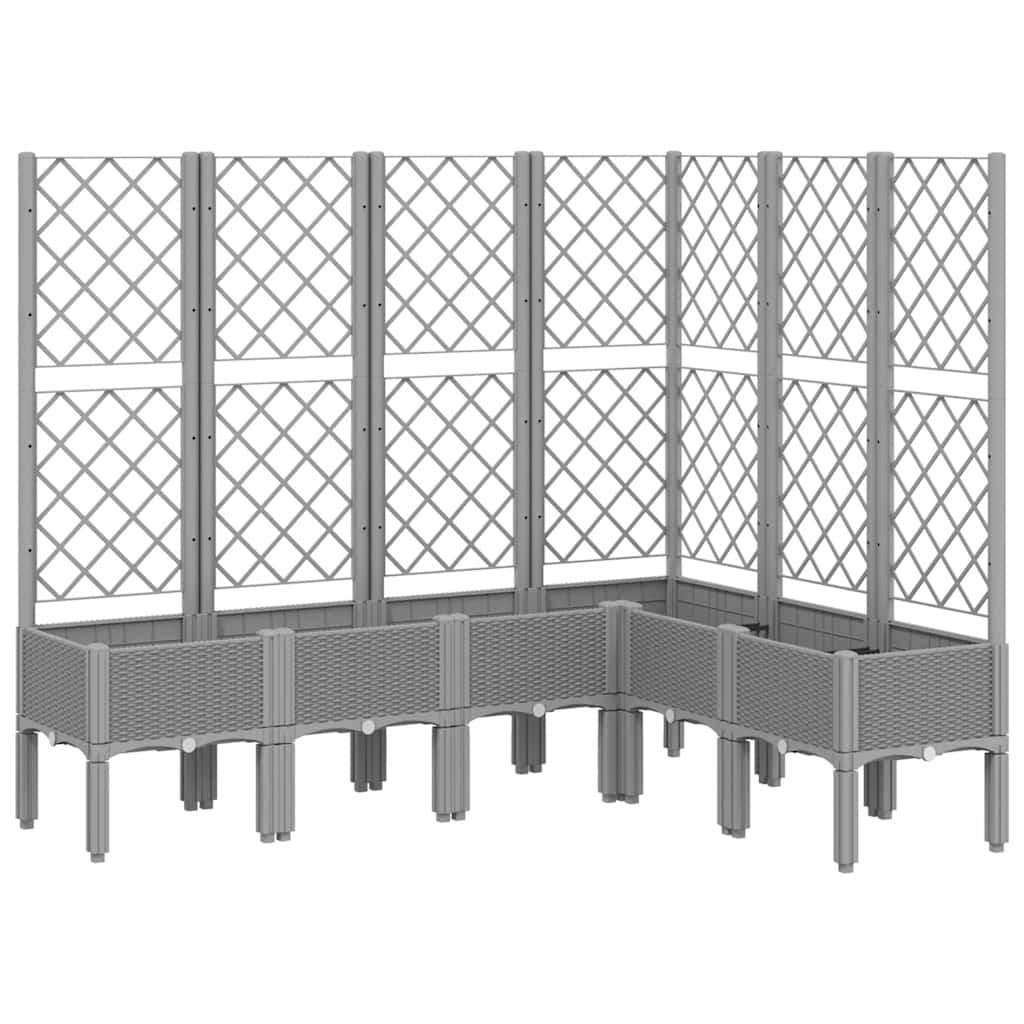 Garden Planter with Trellis Light Grey 160x120x142 cm PP
