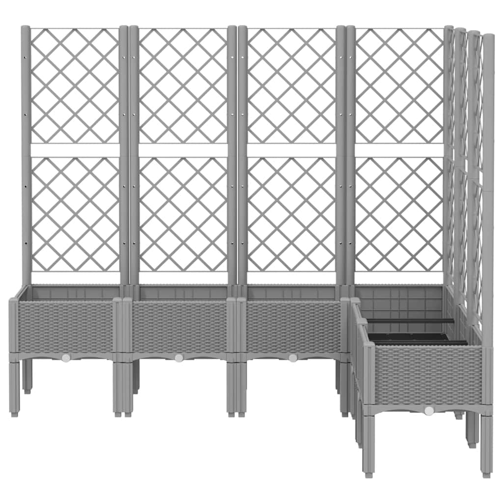 Garden Planter with Trellis Light Grey 160x120x142 cm PP