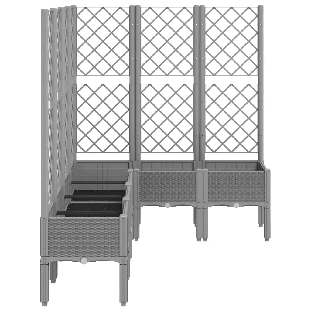 Garden Planter with Trellis Light Grey 160x120x142 cm PP
