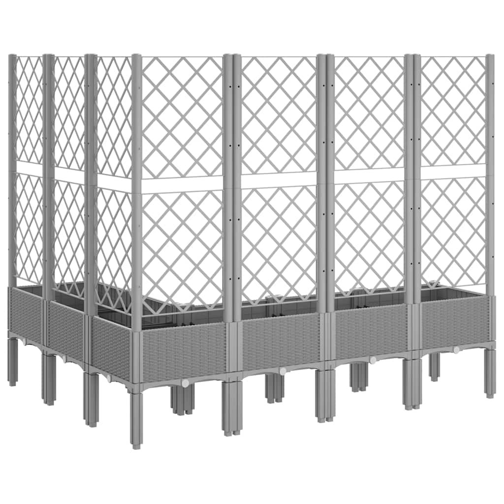 Garden Planter with Trellis Light Grey 160x120x142 cm PP