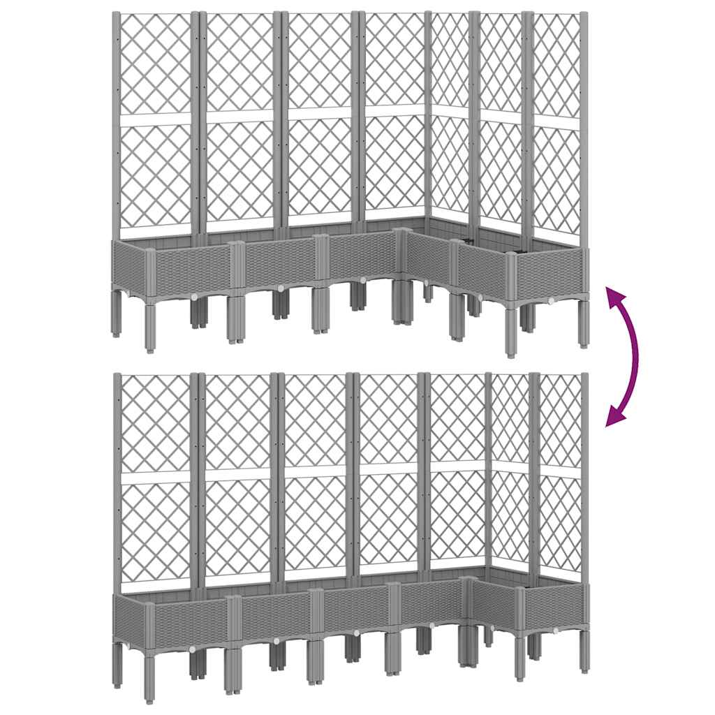 Garden Planter with Trellis Light Grey 160x120x142 cm PP