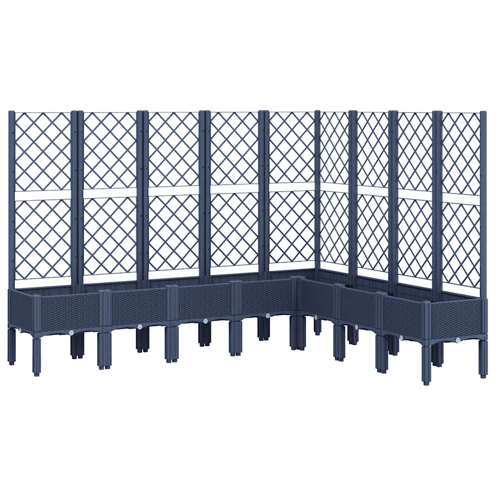 Garden Planter with Trellis Blue Grey 200x160x142 cm PP