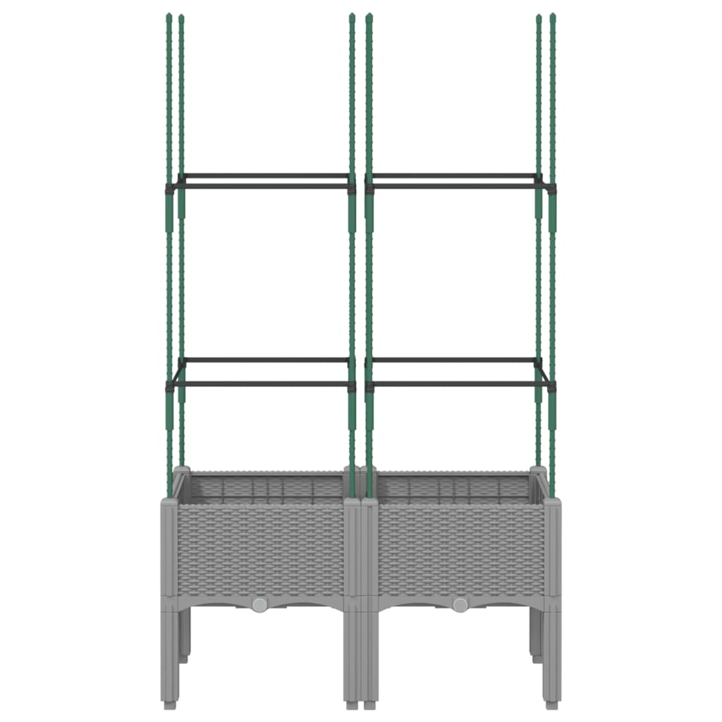 Garden Planter with Trellis Light Grey 80x40x142.5 cm PP