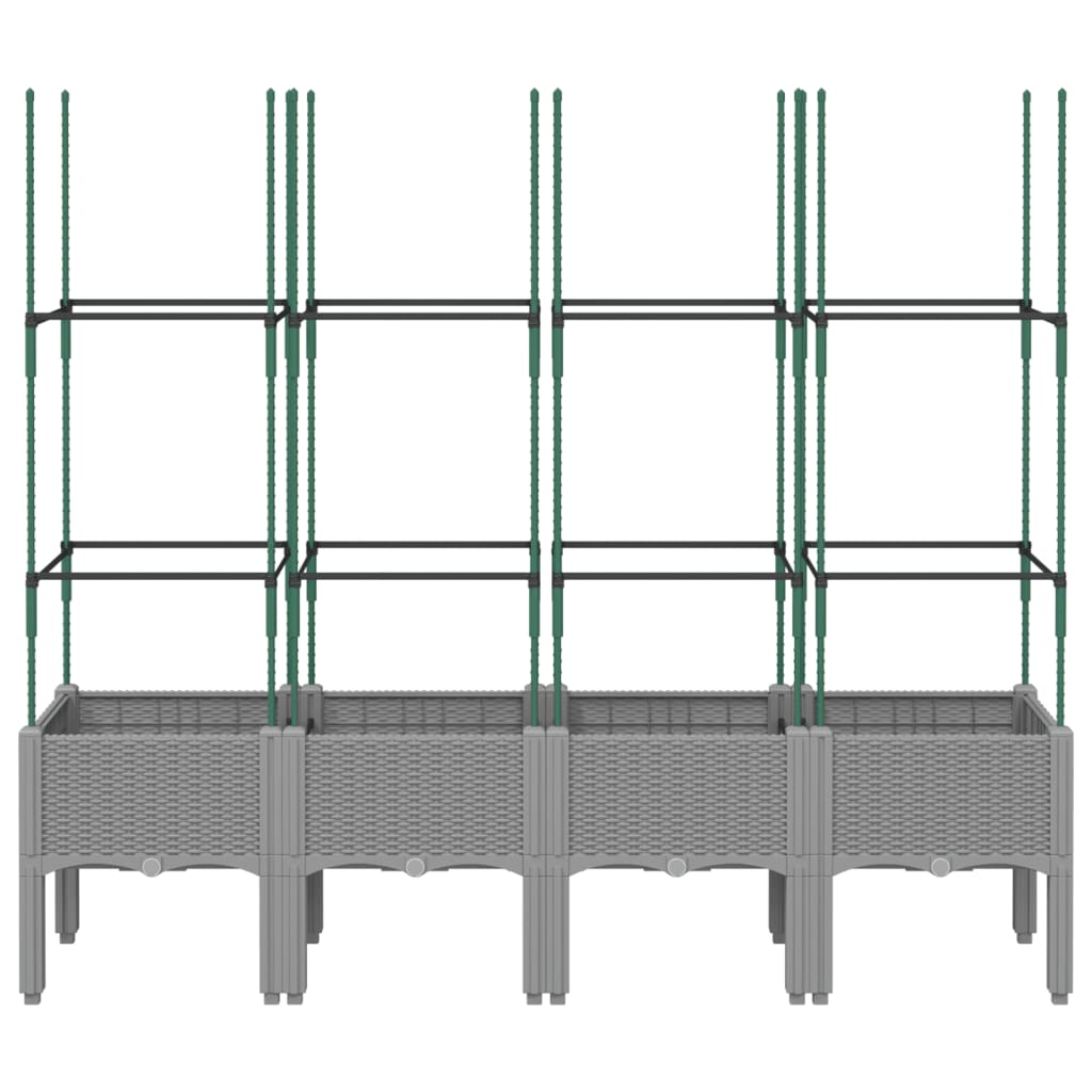 Garden Planter with Trellis Light Grey 160x40x142.5 cm PP