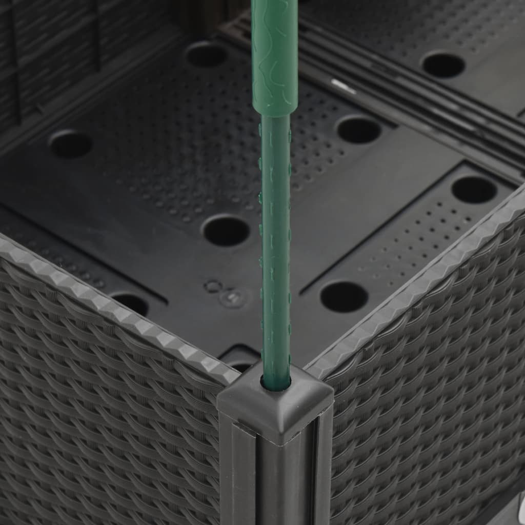 Garden Planter with Trellis Black 160x40x142.5 cm PP