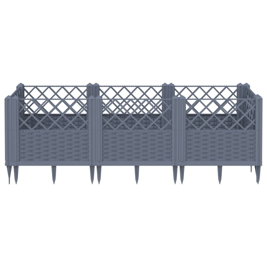 Garden Planter with Pegs Blue Grey 123.5x43.5x43.5 cm PP