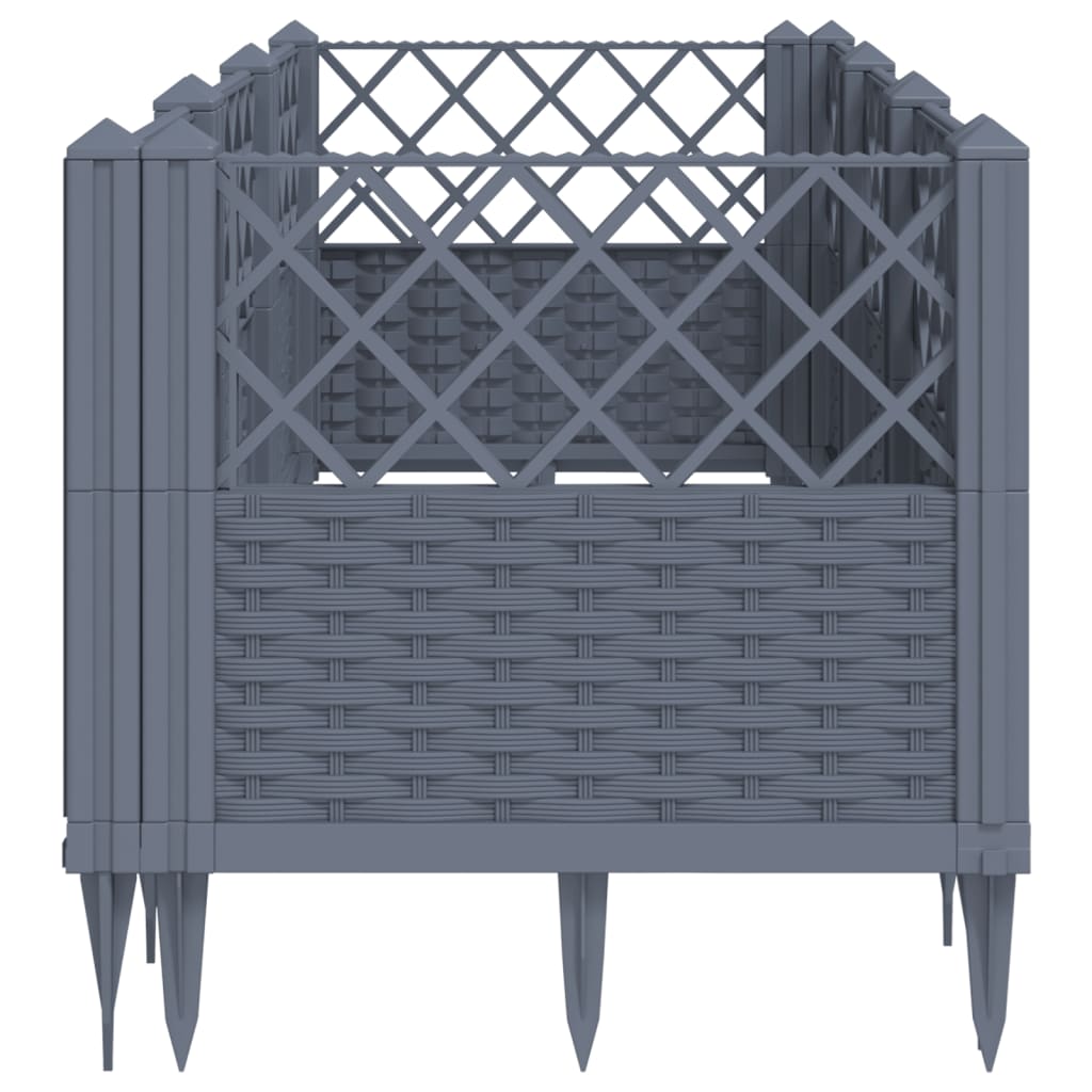 Garden Planter with Pegs Blue Grey 123.5x43.5x43.5 cm PP