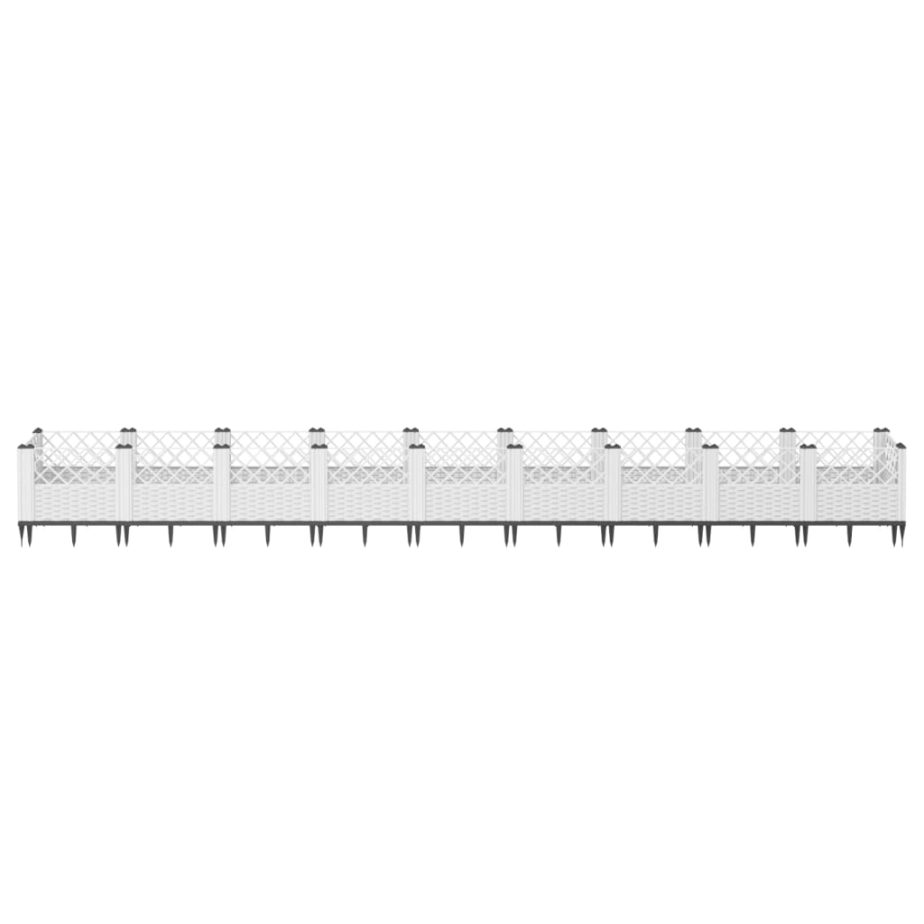 Garden Planter with Pegs White 363.5x43.5x43.5 cm PP