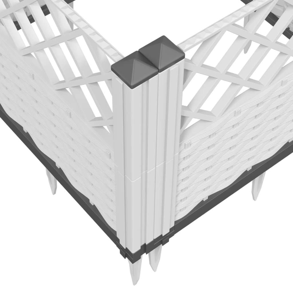 Garden Planter with Pegs White 363.5x43.5x43.5 cm PP