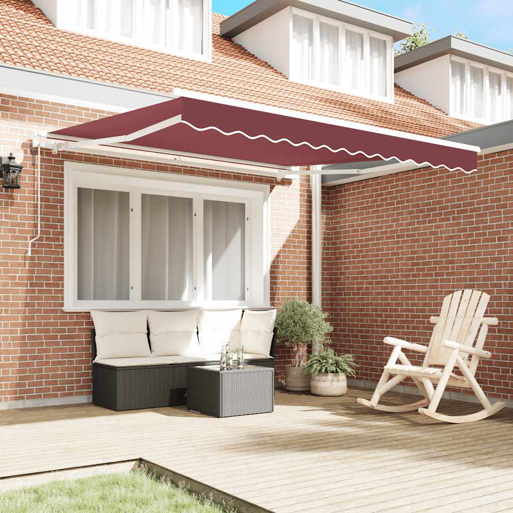 Automatic Retractable Awning Burgundy 300x250 cm
