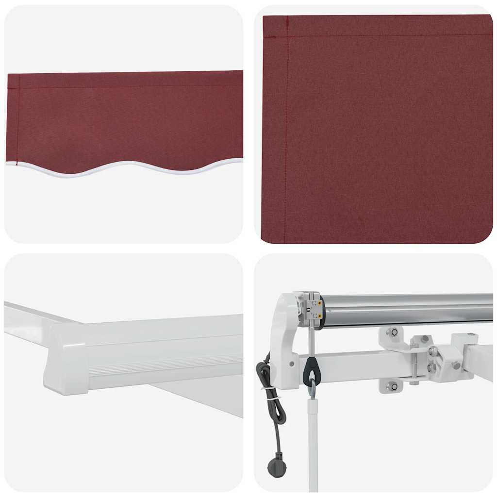 Automatic Retractable Awning Burgundy 300x250 cm