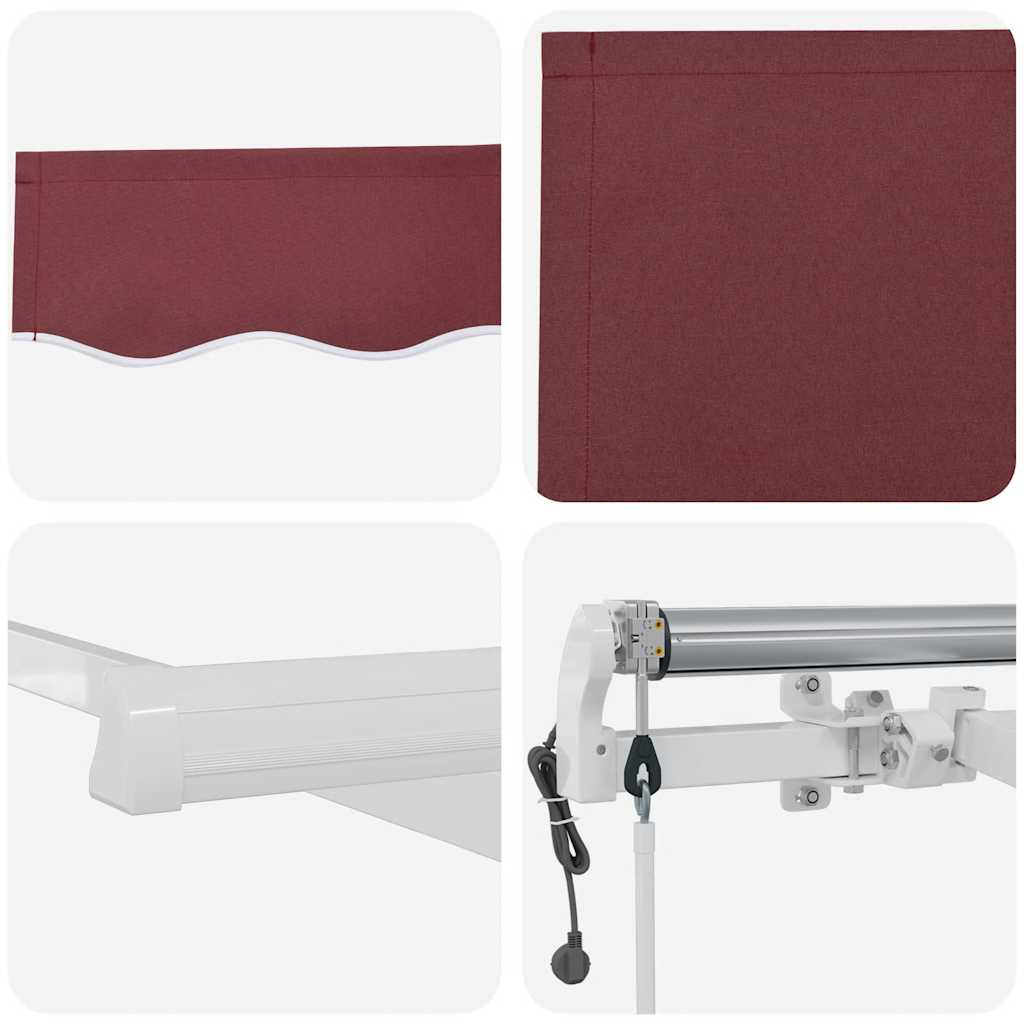 Automatic Retractable Awning Burgundy 300x250 cm
