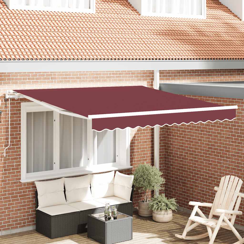 Automatic Retractable Awning Burgundy 300x250 cm