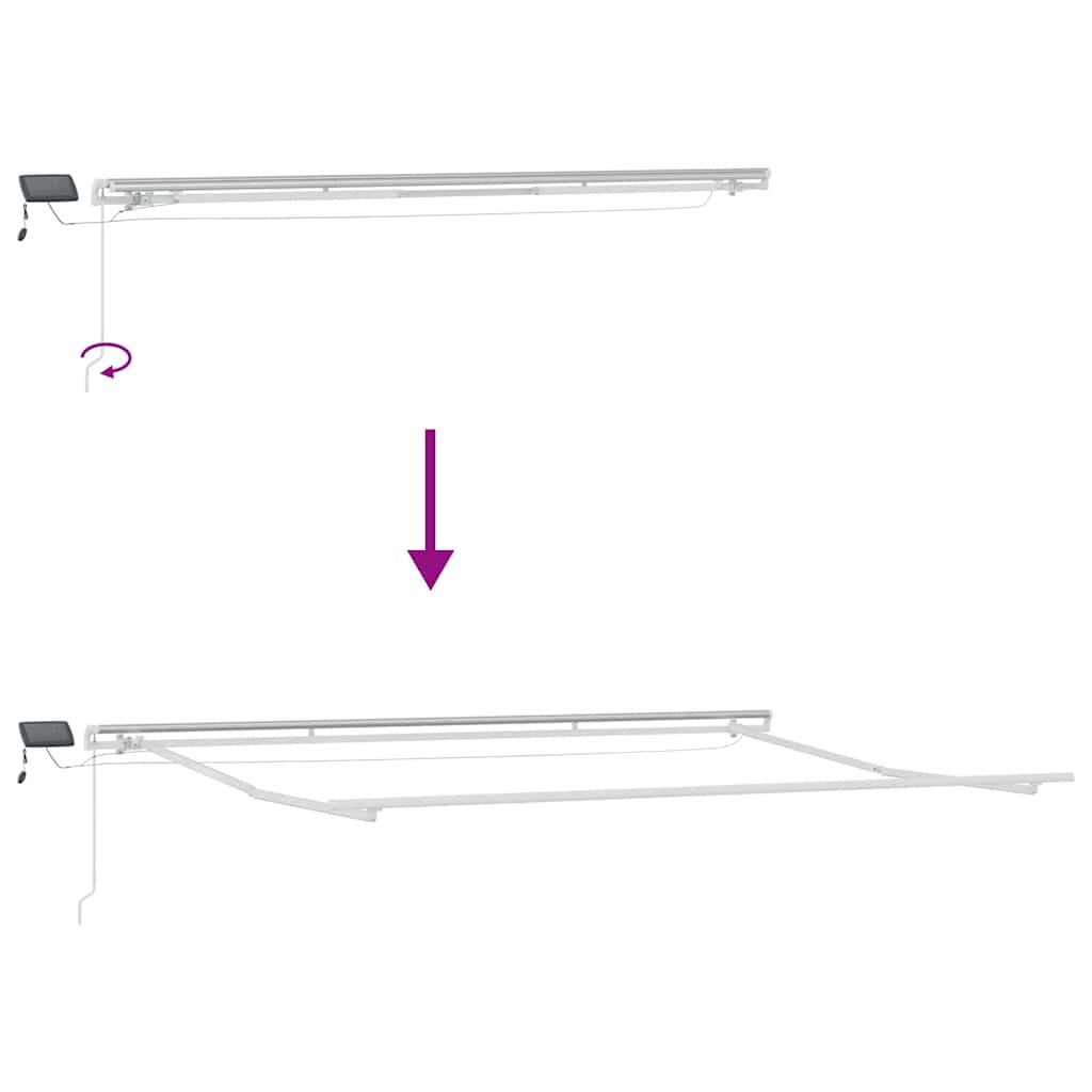 Manual Retractable Awning with LED Burgundy 400x300 cm