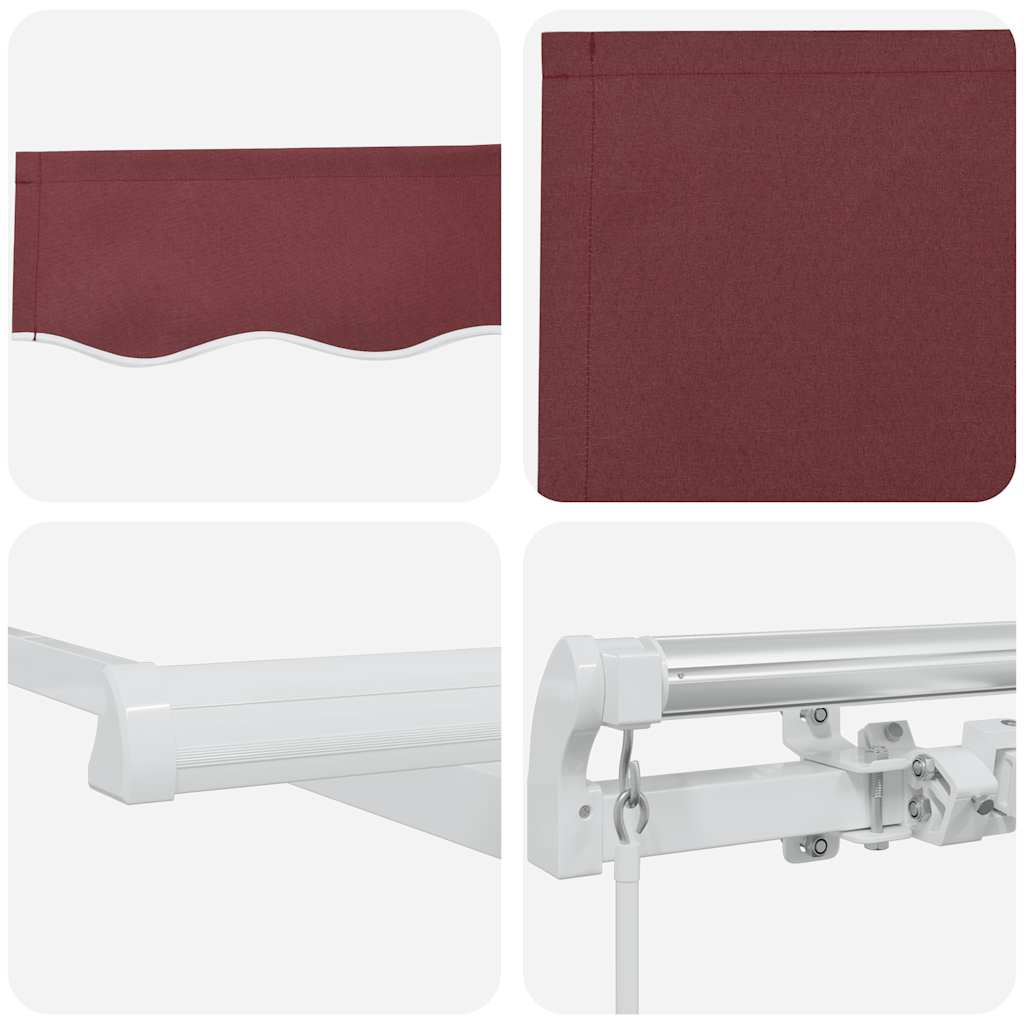 Manual Retractable Awning Burgundy 400x300 cm