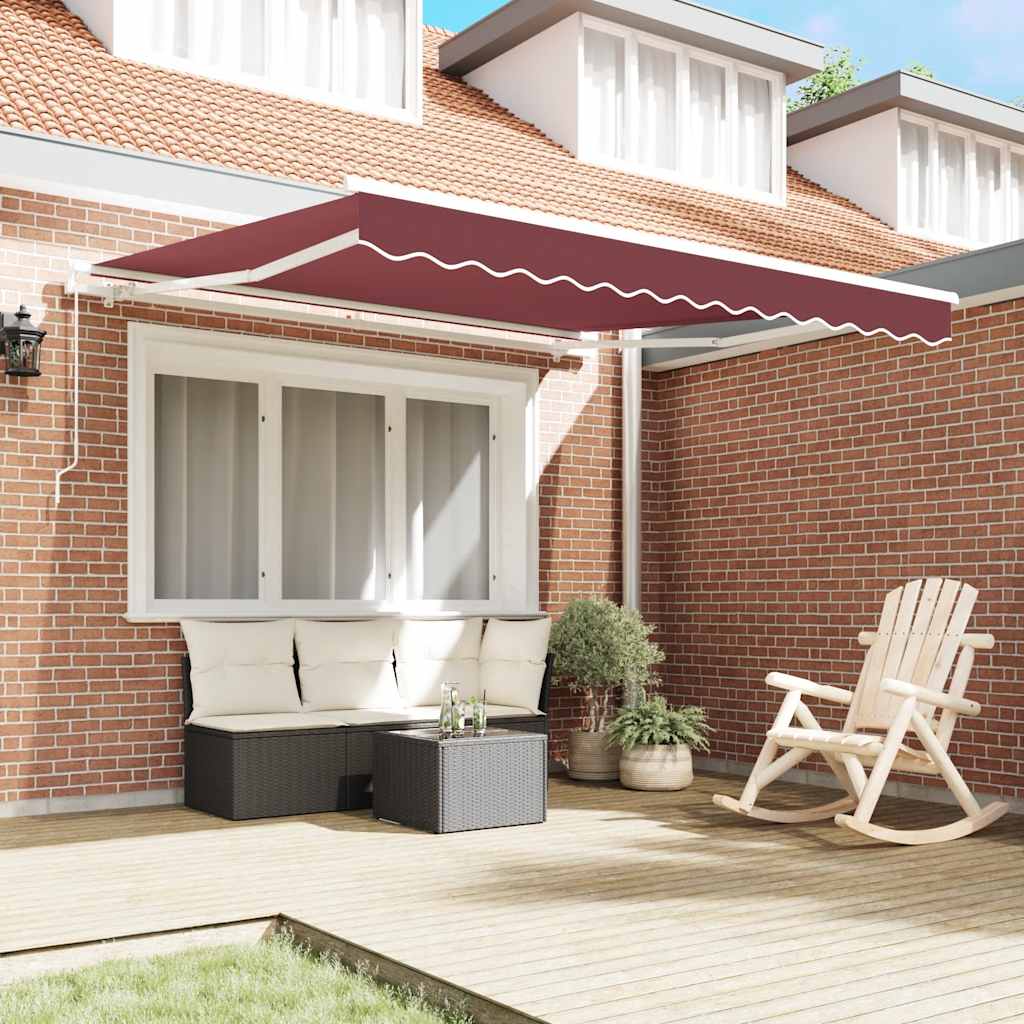 Manual Retractable Awning Burgundy 300x250 cm