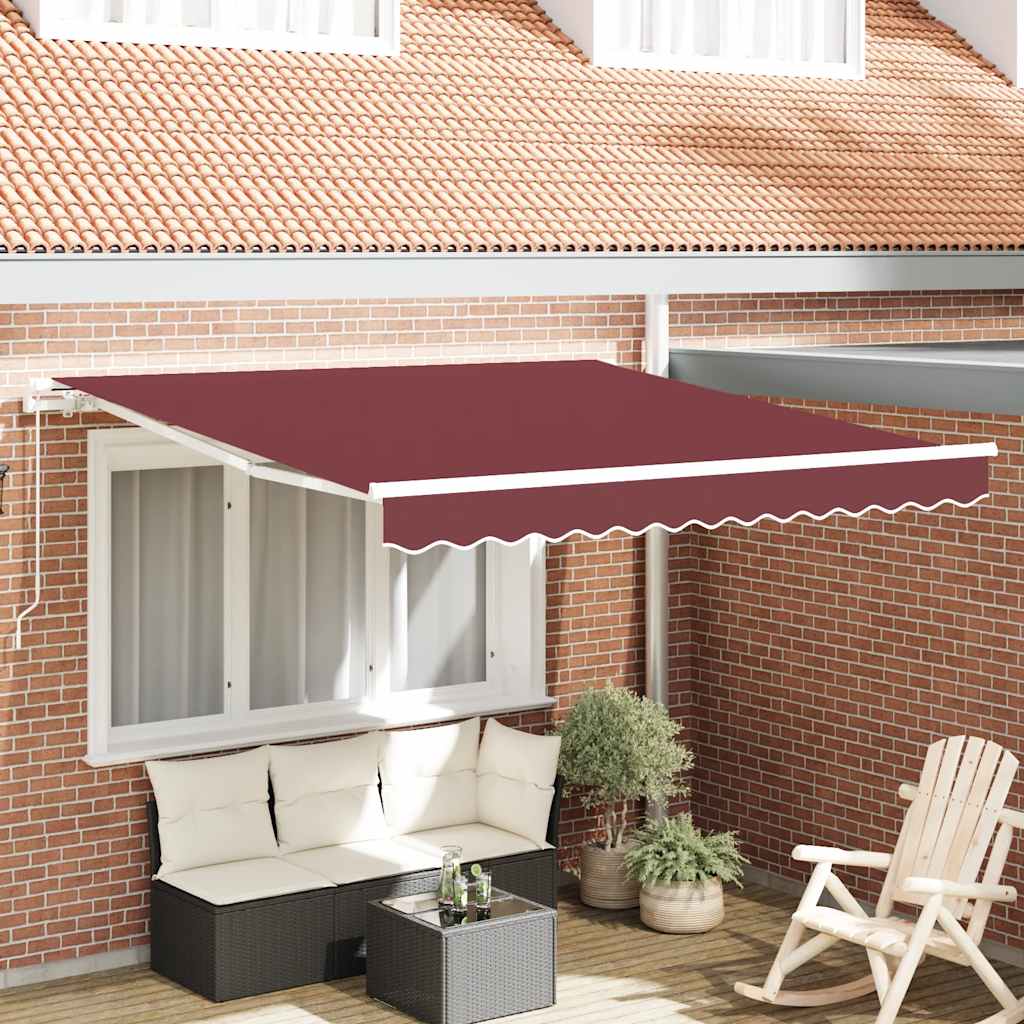 Manual Retractable Awning Burgundy 300x250 cm