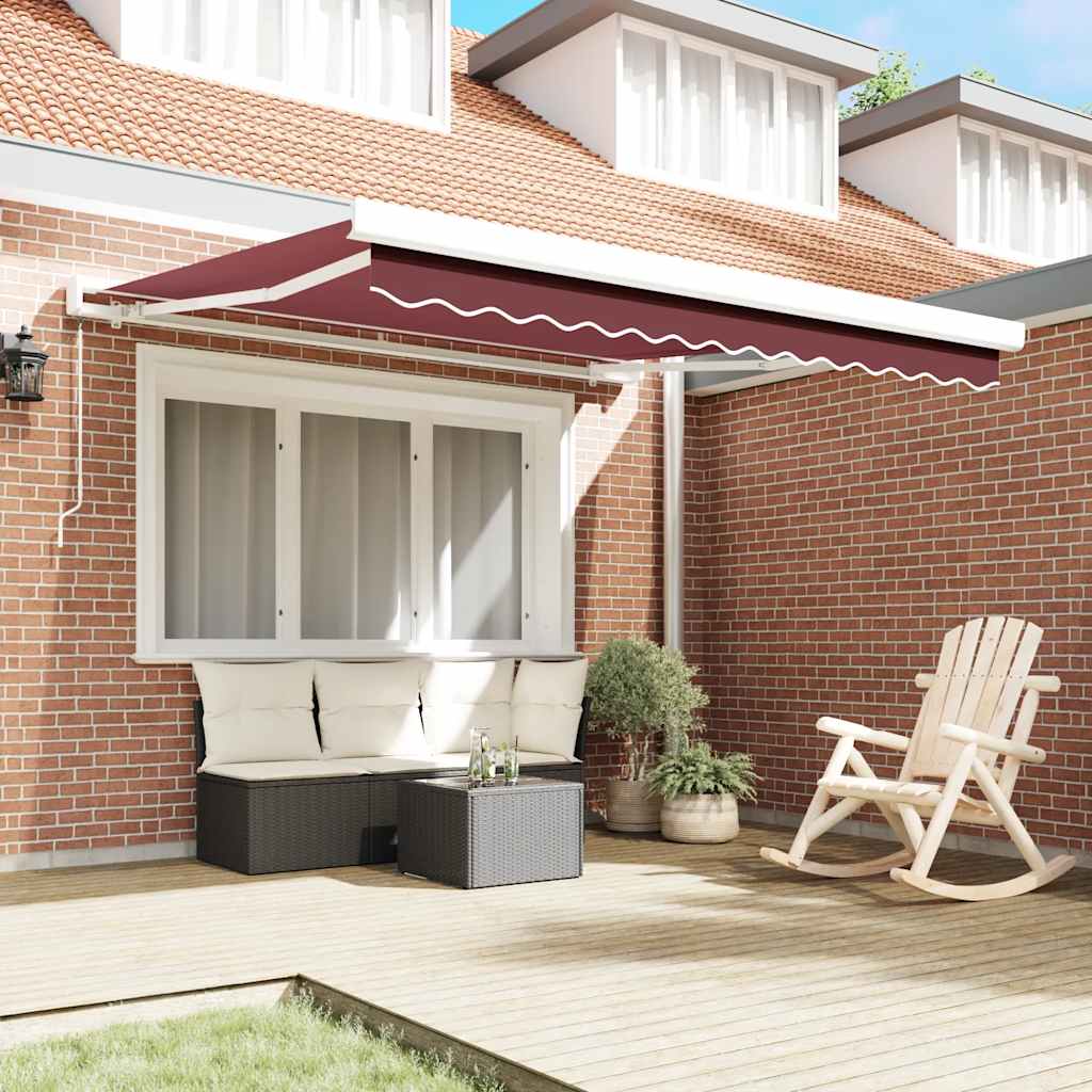 Manual Retractable Awning Burgundy 300x250 cm