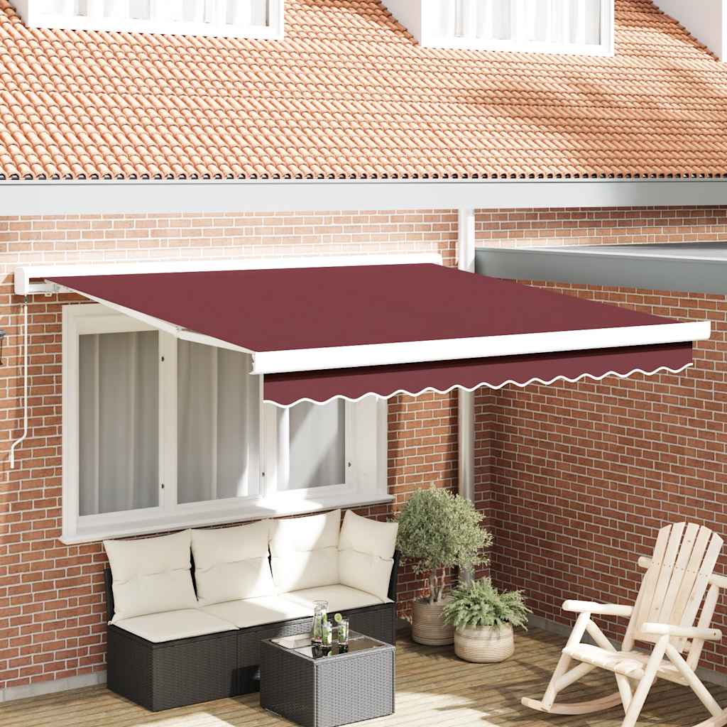 Manual Retractable Awning Burgundy 300x250 cm