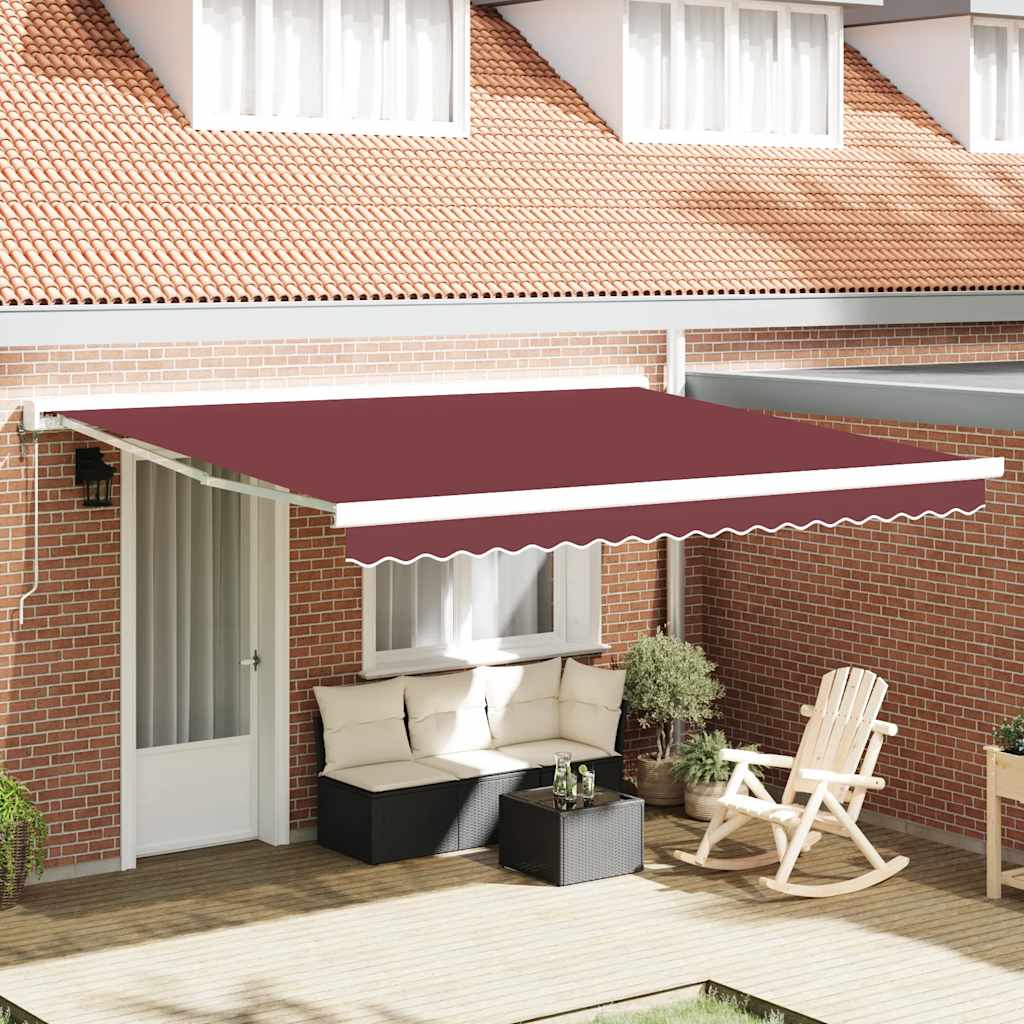 Automatic Retractable Awning Burgundy 400x300 cm