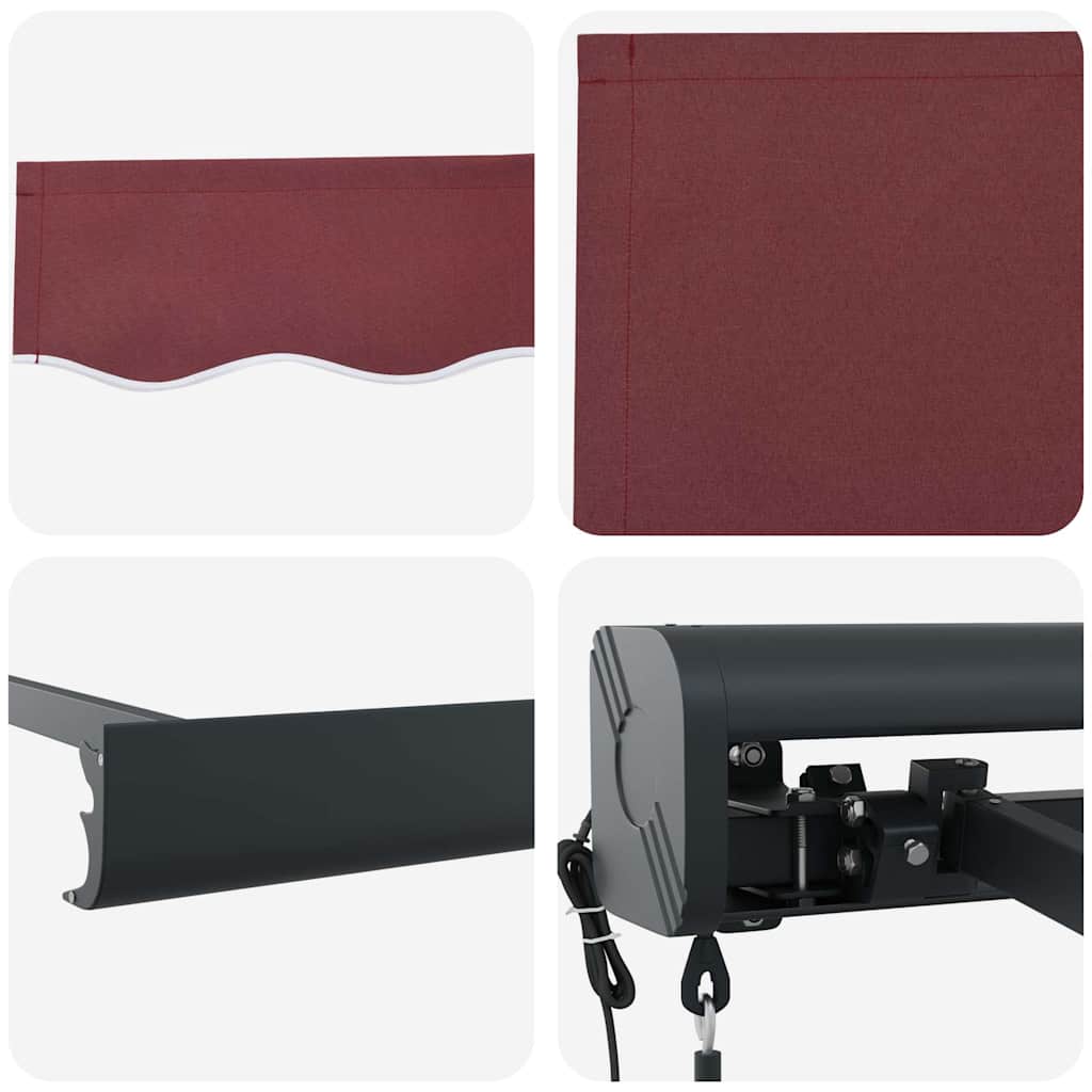 Automatic Retractable Awning Burgundy 300x250 cm
