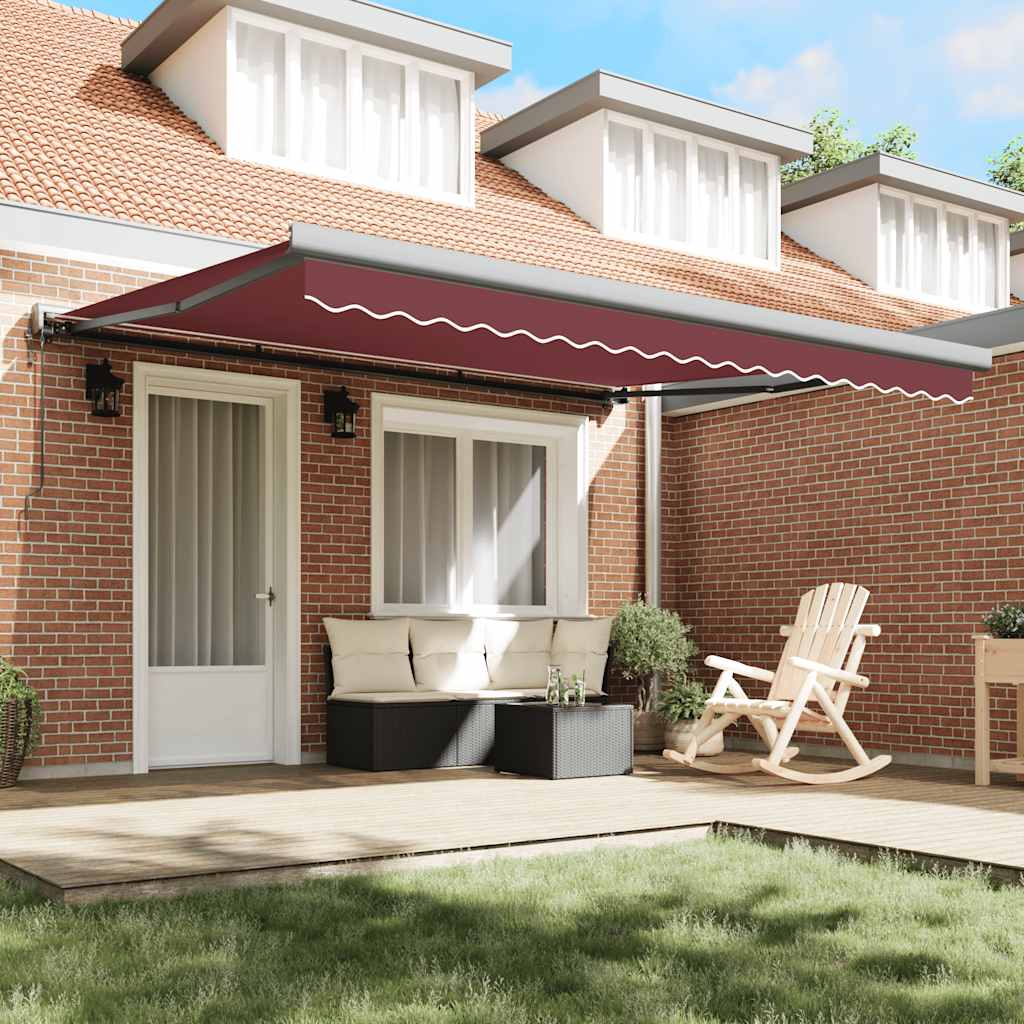 Automatic Retractable Awning Burgundy 400x300 cm