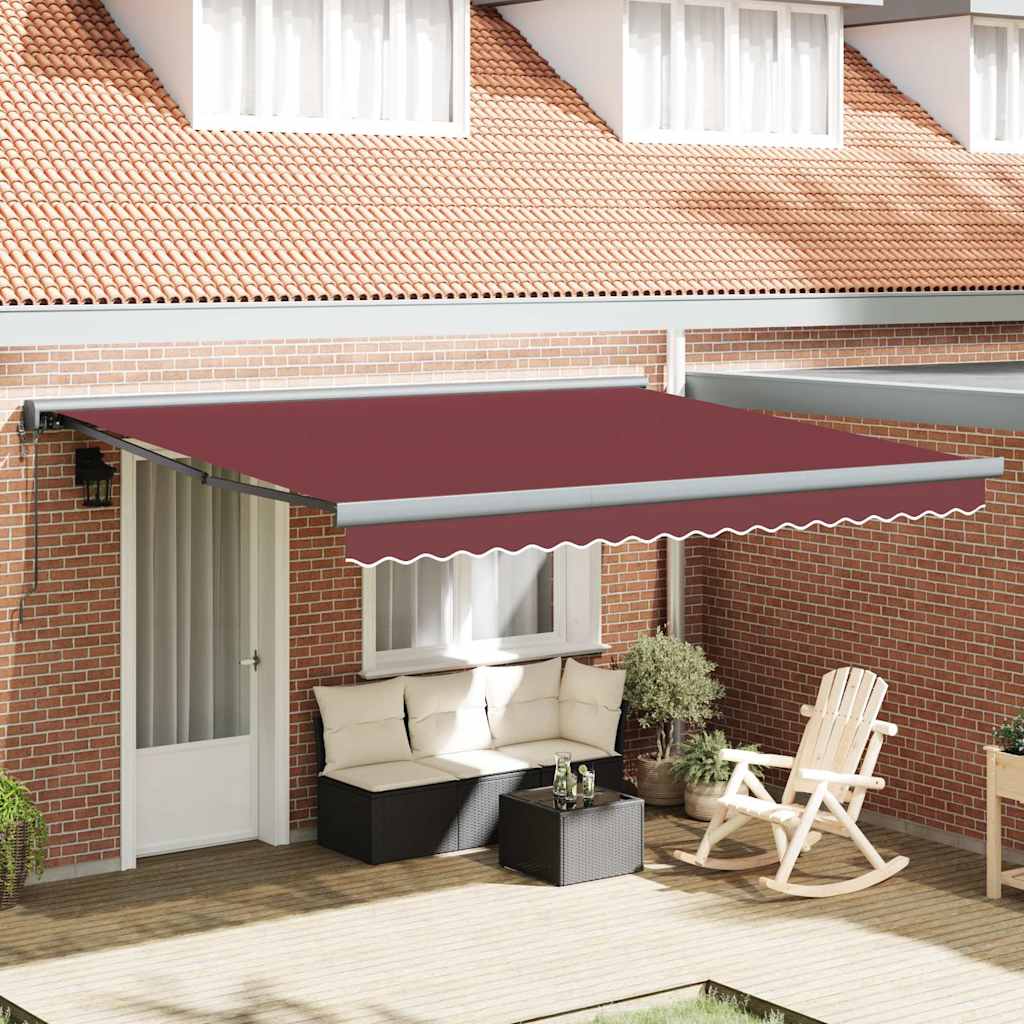 Automatic Retractable Awning Burgundy 400x300 cm